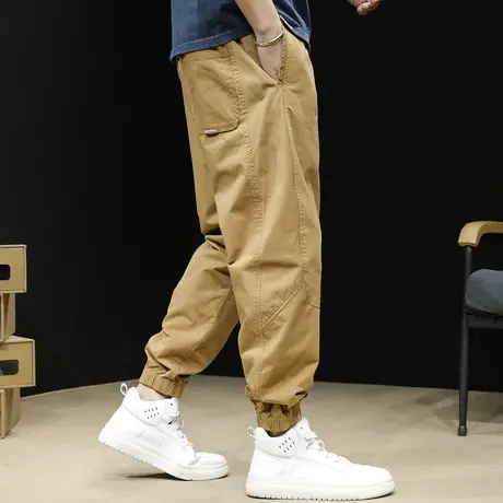 哈伦休闲裤男士春秋款宽松束脚潮牌大码2023新款美式工装裤子男裤商品大图