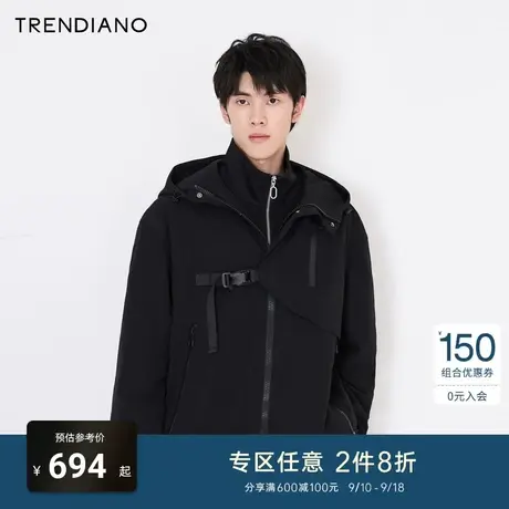 TRENDIANO官方潮牌男装秋冬立体解构充气囊磁吸扣夹棉短外套男士图片