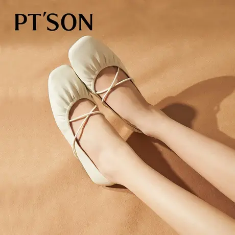 [商场同款]百田森玛丽珍鞋女春新款羊皮舒适软底鞋女真皮软底PTS商品大图