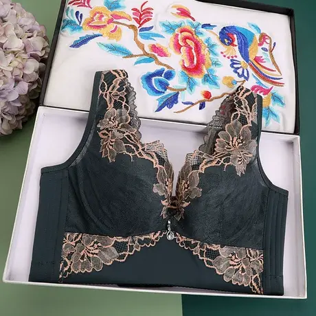 美容院调整型内衣收副乳防下垂大码文胸大胸显小胸全罩杯薄款胸罩图片