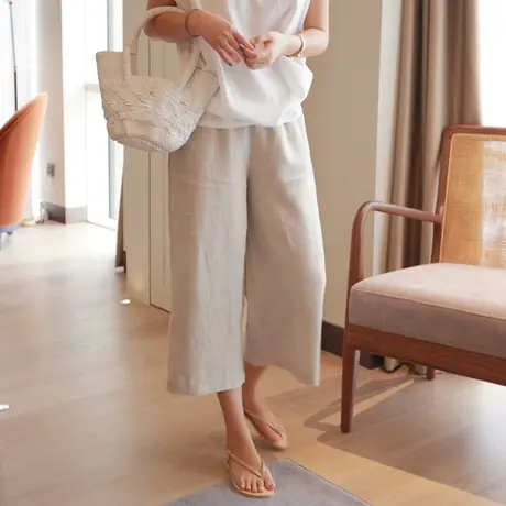 【夏装秒】孕妇短裤夏季薄款宽松七分阔腿裤夏装时尚休闲孕妇裤图片