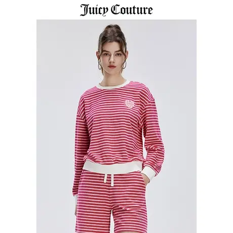 Juicy Couture橘滋春夏新款卫衣美式条纹宽松显瘦圆领上衣女商品大图