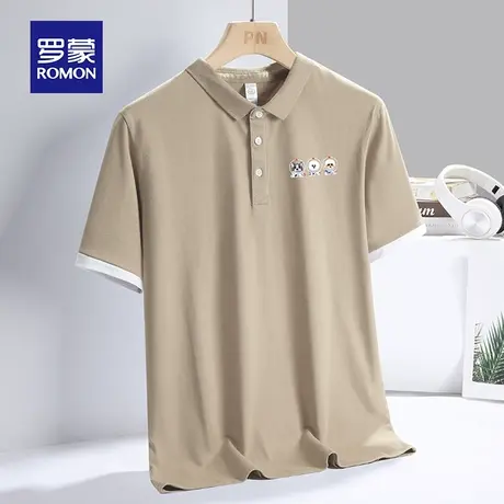 罗蒙男士冰丝短袖Polo衫夏季薄款带翻领轻商务休闲男装上衣服T恤图片