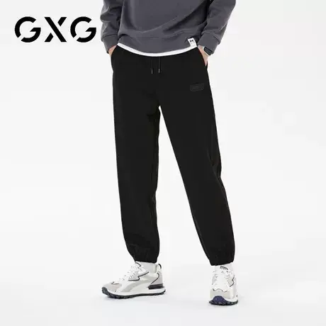 【新品】GXG男装23秋季新品时尚抽绳男款束脚百搭运动风休闲长裤商品大图
