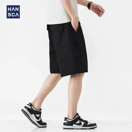 hansca户外轻薄运动短裤男2025夏季凉爽速干透气挺阔褶皱五分裤子商品大图