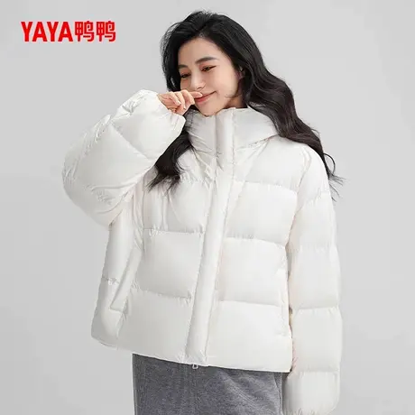 鸭鸭羽绒服女2025冬季新品时尚休闲百搭连帽短款保暖外套X商品大图