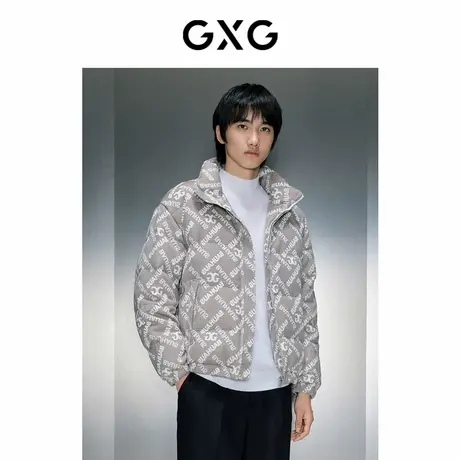 GXG男装 肌理提花短款羽绒服 23年冬季新品GEX1D2526124商品大图
