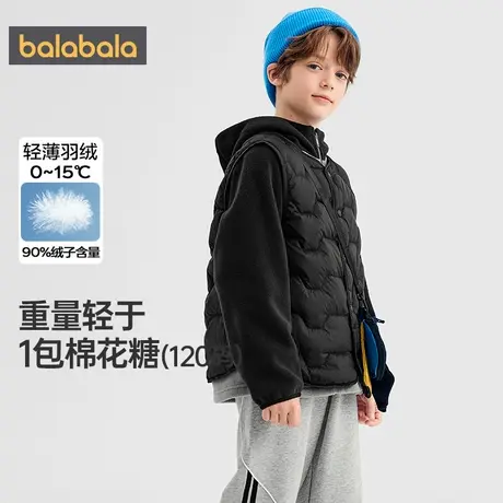 【商场同款】巴拉巴拉儿童羽绒马甲男童女童背心秋冬款中大童内胆商品大图