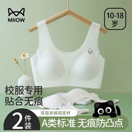 猫人少女内衣发育期青少年校服专用A类学生初高中女童文胸罩无痕商品大图