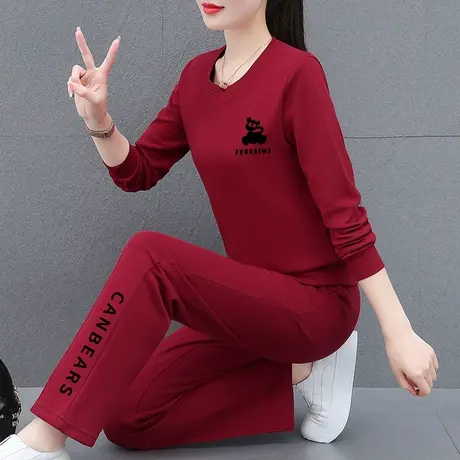 恋上17号时尚圆领百搭卫衣套装女2023年春秋新款洋气中老年妈妈图片