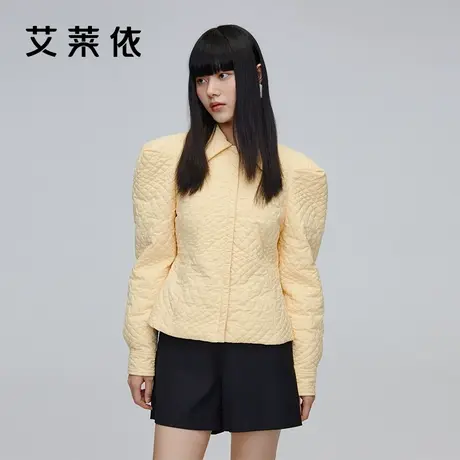艾莱依冬季商场同款短款外套2021年新品时尚大牌鸭绒设计感羽绒服图片