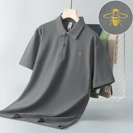 翻领t恤男短袖保罗珠地棉polo衫冰丝凉感上衣服潮流夏季有领半袖图片
