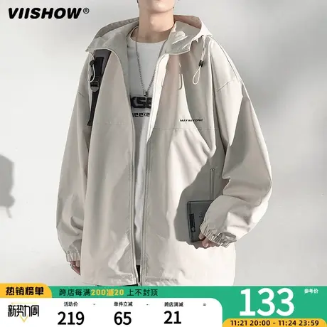VIISHOW防风冲锋夹克外套男款春秋季美式春季潮牌户外机能痞帅夹商品大图