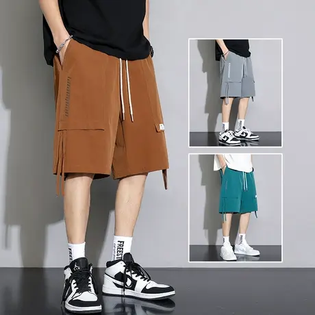 咖色短裤子男款休闲中裤男士夏季薄款外穿速干运动五分大裤衩夏裤商品大图