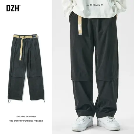 男士灯芯绒裤子潮流男休闲男裤秋款2024新款直筒裤垂感高级感长裤商品大图