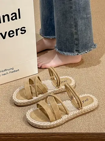 凉鞋女外穿仙女风2023新款夏天学生百搭罗马两穿网红防滑沙滩拖鞋商品大图