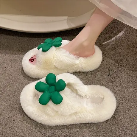 毛毛拖鞋女外穿2023新款韩版ins潮鞋秋冬厚底增高棉拖鞋子春夏季商品大图