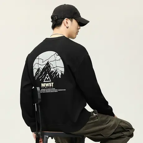 潮牌秋季男装卫衣宽松舒适春秋款男士休闲卫衣高档男士休闲卫衣商品大图