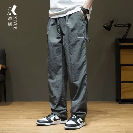 希越户外休闲冲锋裤男直筒裤2024春季新款宽松大码男士工装长裤子商品大图
