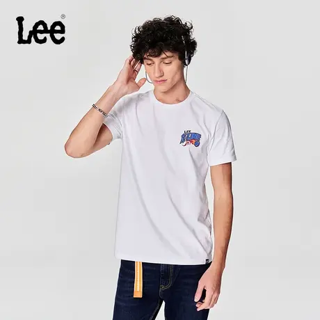 Lee24春夏新品标准版型篮球元素印花男圆领短袖T恤休闲潮流图片