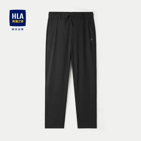 HLA/海澜之家六维弹力休闲裤2024春夏新款时尚系带九分锥形裤子男图片