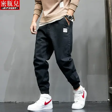 加绒牛仔裤男宽松冬季男士大码裤子男胖子青少年加肥加大哈伦裤男商品大图