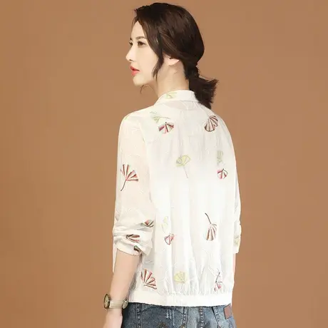 韩潮袭人立领绣花薄款短外套女2023夏新款休闲空调防晒衫上衣薄款图片