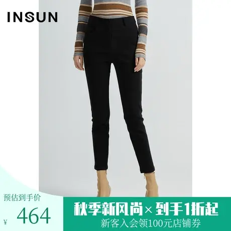 恩裳商场同款冬季简约百搭时尚通勤修身小脚裤休闲裤女图片