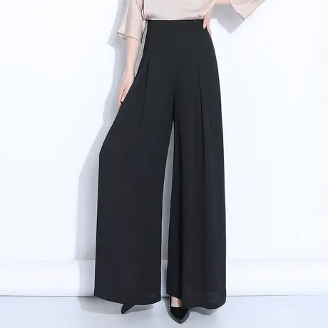 雪纺裙裤女夏季2023新款高腰宽松阔腿裤轻薄垂感气质长裤休闲甩裤图片