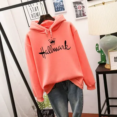 日系vintage卫衣加厚加绒女秋冬2023新款潮ins宽松韩版情侣装秋装图片