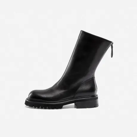Nine West/玖熙2022年秋冬新款时装靴女牛皮中筒靴中跟瘦瘦靴图片