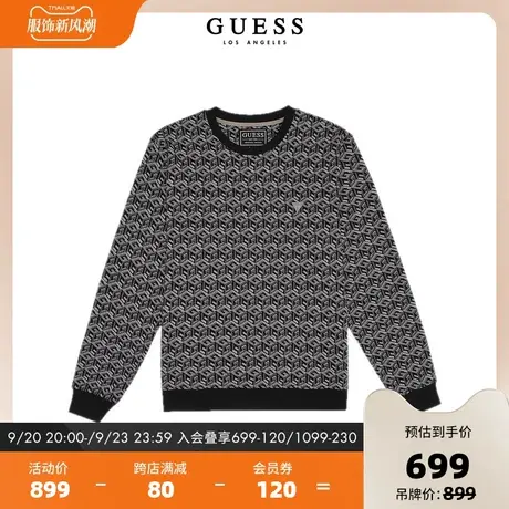 GUESS23新男立体满印圆领重磅套头针织衫潮流上衣-M3YQ07KBTO0图片