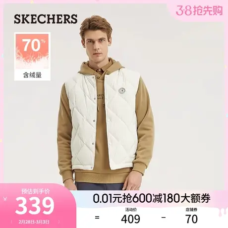 Skechers斯凯奇雅钻系列2024年春季男子羽绒背心百搭保暖马甲商品大图