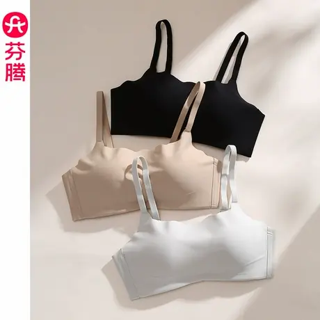 芬腾新款内衣女士上托聚拢收副乳小胸文胸无钢圈透气光面无痕胸罩图片