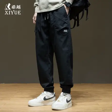 2025夏季潮牌束脚工装裤男款春秋美式休闲长裤宽松大码运动卫裤子商品大图