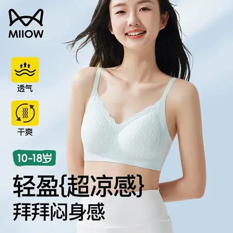 猫人高中生少女文胸发育期薄款初中学生二阶段定型18岁固定杯内衣商品大图