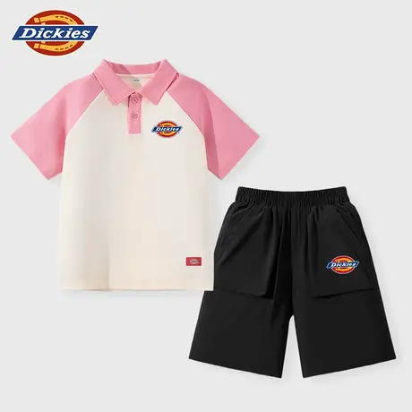 Dickies童装女童夏装套装儿童学院风撞色短袖t恤女孩polo衫潮男A商品大图