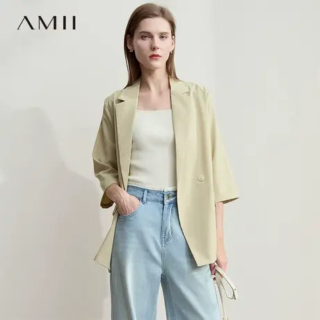 AMII【韩版休闲】25秋夏韩版宽松显瘦休闲百搭时尚薄款西装外套女图片