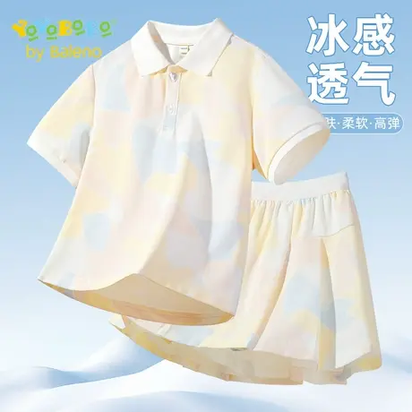 班尼路童装YBB系列女童套装儿童运动两件套2025新款POLO衫短裙薄商品大图