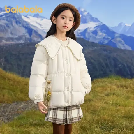巴拉巴拉女童羽绒服冬季2024新款童装中大童翻领外套儿童上衣加厚商品大图