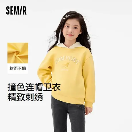 森马儿童2025年秋季女中童连帽卫衣商品大图