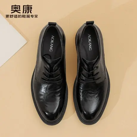 奥康 男鞋增高鞋男士皮鞋正装商务内增高真皮结婚鞋新郎德比鞋子N图片