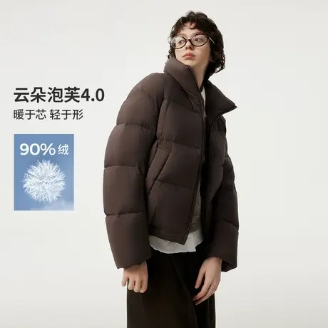 坦博尔奥莱冬季蓬松泡芙羽绒服女士小个子短款立领百搭外套潮图片