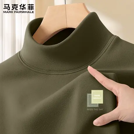 马克华菲半高领打底衫男款冬季2025新款上衣男宽松德绒男士衣服X商品大图