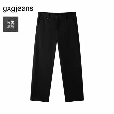 gxg.jeans男装 加绒黑色简约休闲舒适宽松长裤男士 25年冬新品图片
