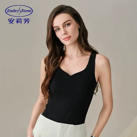 【林依轮直播间】宋轶同款背心吊带女百搭V领带胸垫女士打底衫图片