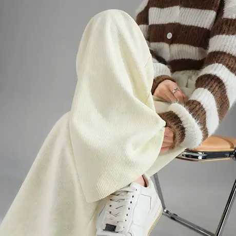 唐狮春秋新款女休闲裤宽松直筒阔腿裤显瘦百搭黑工装长裤 TD图片