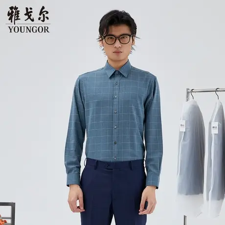 【商场同款】雅戈尔衬衫秋季官方商务休闲免烫柔软易打理长袖衬衫商品大图