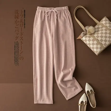 享永子【糯糯毛巾裤】 显高好裤 垂感显瘦休闲直筒阔腿裤女糯米裤图片