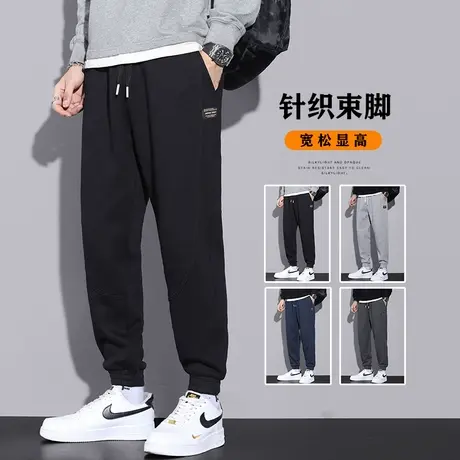 2023年新款冬季男士潮牌痞帅哈伦束脚休闲裤子秋冬款美式运动卫裤商品大图